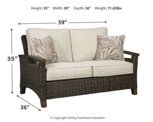 Paradise Trail - Medium Brown - Loveseat w/Cushion - Simple Home Plus
