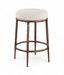 Ferro - Upholstered Backless Counter Stool With Brushed Bronze Base - Simple Home Plus