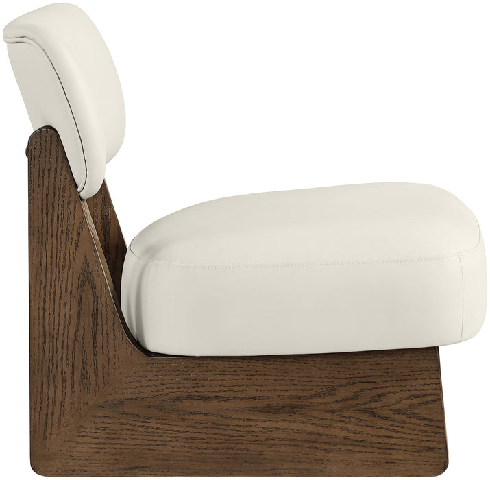 Vetra - Vegan Leather Upholstered Accent Chair With Brown Base - Simple Home Plus
