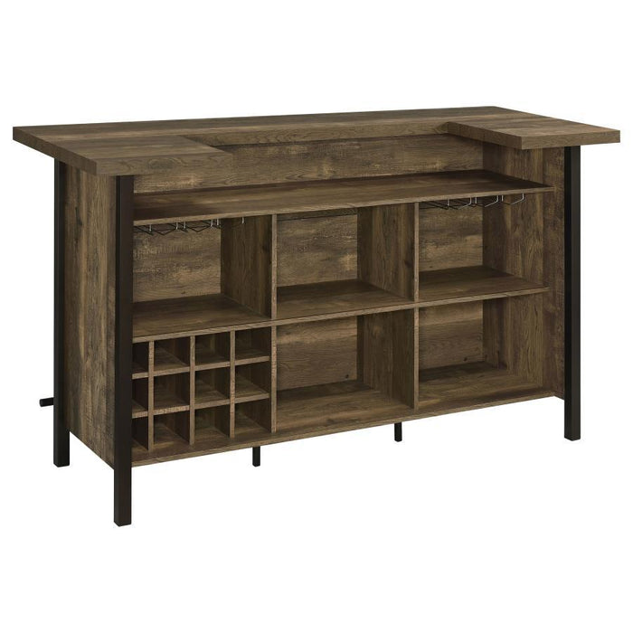 Bellemore - Freestanding Home Bar Wine Cabinet - Rustic Oak - Simple Home Plus