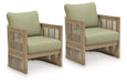 Serena Shores - Beige / Green - Lounge Chair With Cushion (Set of 2) - Simple Home Plus