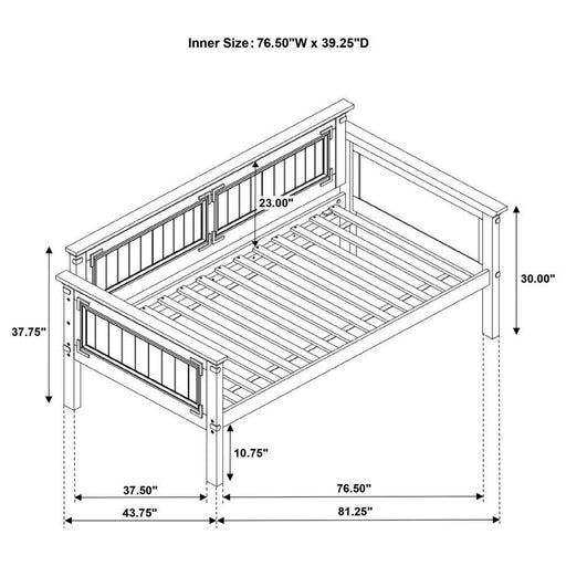 Oakdale - Wood Twin Daybed - Rustic Honey - Simple Home Plus