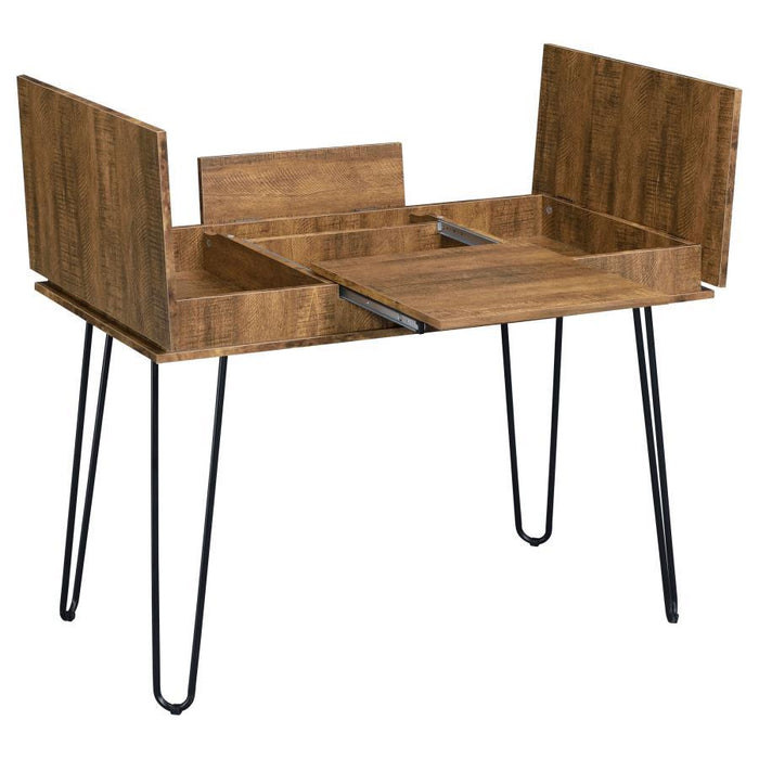 Sheeran - Writing Desk With Storage - Rustic Amber - Simple Home Plus