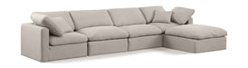 Indulge - Linen 5 Piece Modular Sectional With Chaise - Simple Home Plus