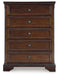 Trellington - Brown - Five Drawer Chest - Simple Home Plus