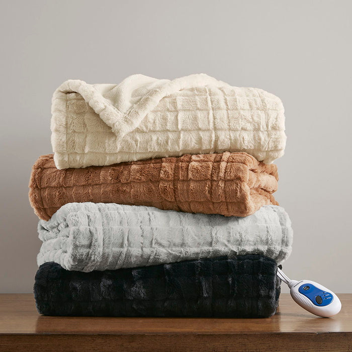 Zuri - Oversized Heated Throw - Black Texture - Simple Home Plus