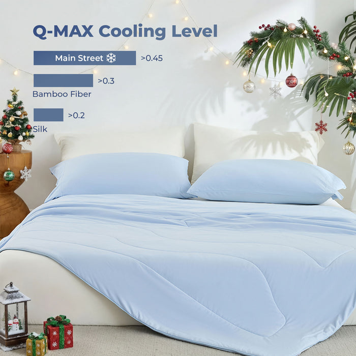 Ice Touch - Sublime Serenity Luxury Fabric Comforter - Ice Blue - Simple Home Plus