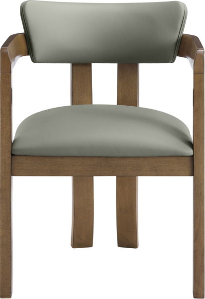 Lavrin - Vegan Leather Upholstered Dining Arm Chair (Set of 2) - Walnut Base