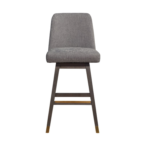 Amelia - Swivel Bar Stool - Gray Oak / Mocha - Simple Home Plus