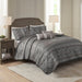 Bellagio - 6 Piece Full/Queen Quilt Set With Throw Pillows - Gray - Simple Home Plus
