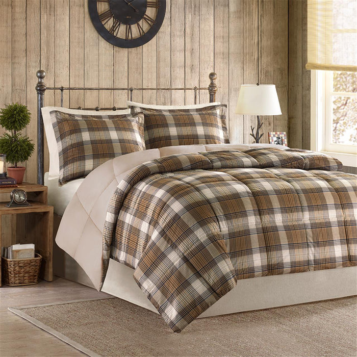 Lumberjack - Twin Classic Quilting Reverse Down Alternative Comforter Set - Multi - Simple Home Plus