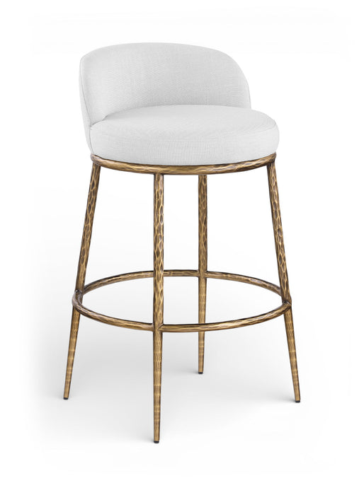 Ferro - Performance Fabric Upholstered Bar Stool - Antique Brass - Simple Home Plus
