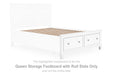 Fortman - Queen Storage Footboard With Roll Slats - White - Simple Home Plus