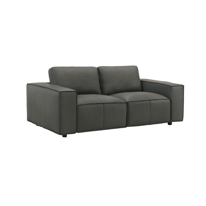 Clayton - Leather Loveseat With Track Arms - Simple Home Plus