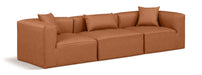 Cube - Modular 3 Seat Sofa - Cognac - Simple Home Plus