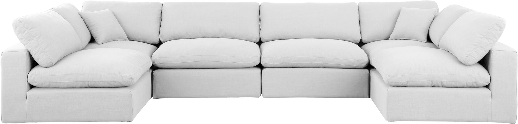 Comfy - 6 Piece Linen Modular Armless Sectional - Simple Home Plus