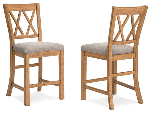 Havonplane - Brown - Upholstered Barstool (Set of 2) - Simple Home Plus