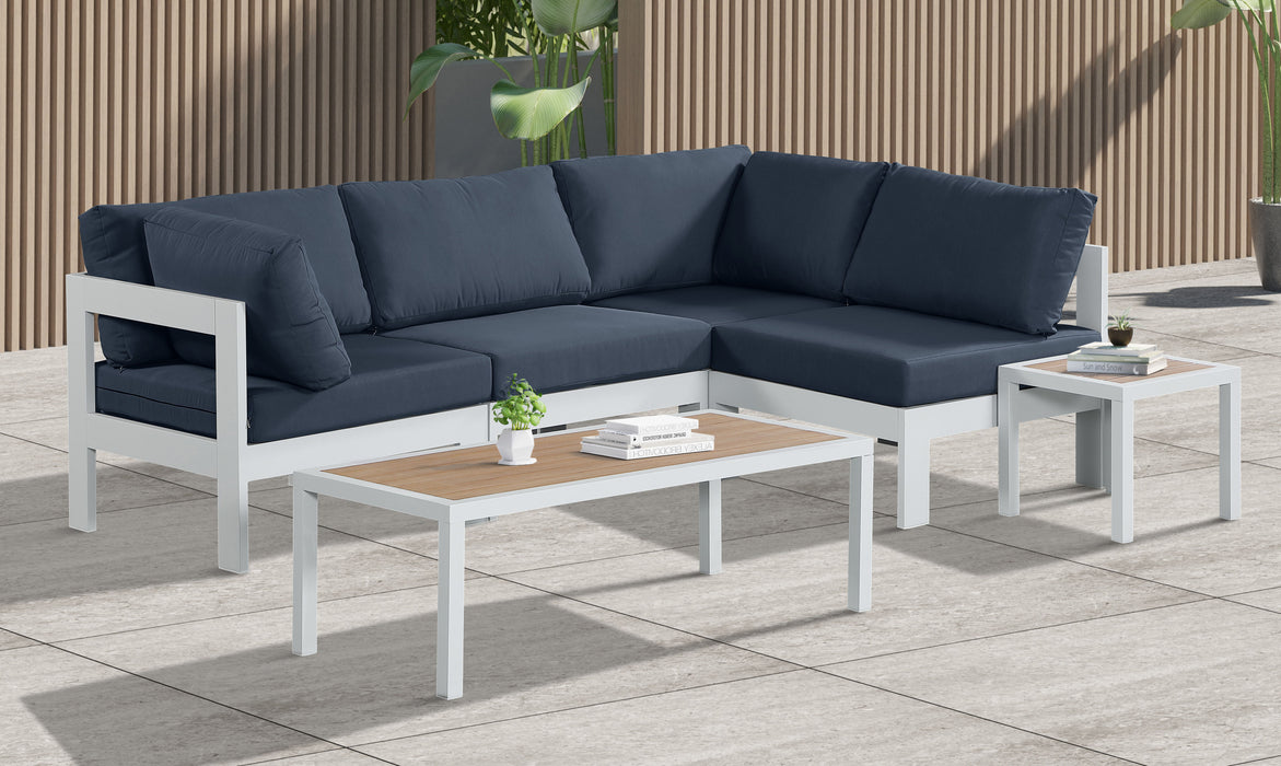 Nizuc - Outdoor Patio 4 Piece Modular Sectional With White Frame - Simple Home Plus