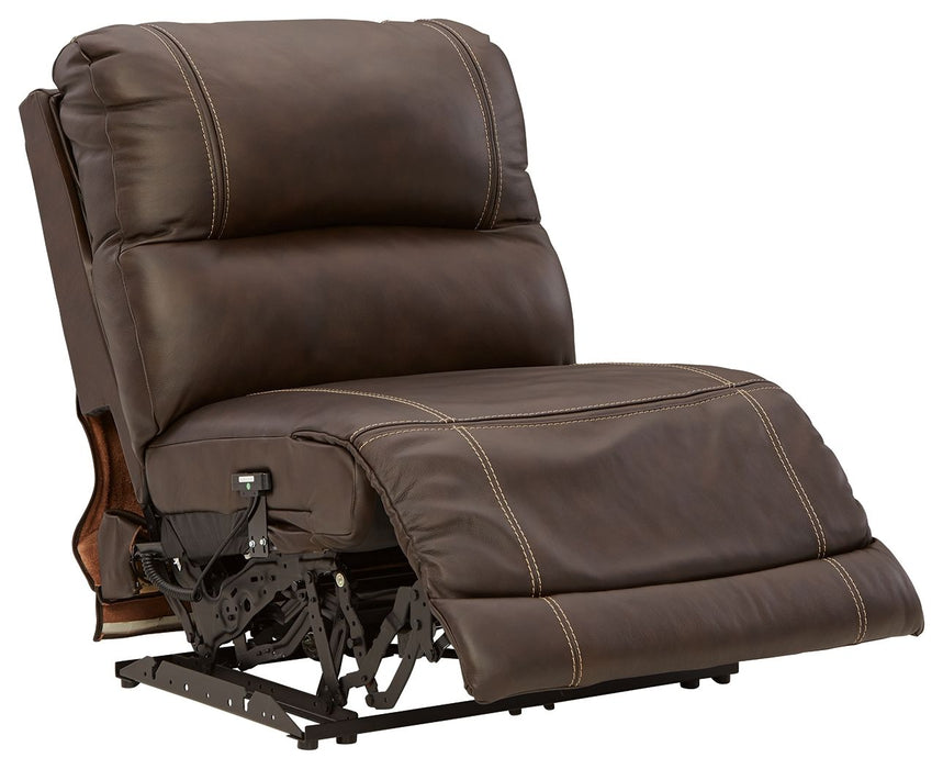 Dunleith - PWR Armless REC w/Adj Headrest - Chocolate - Simple Home Plus