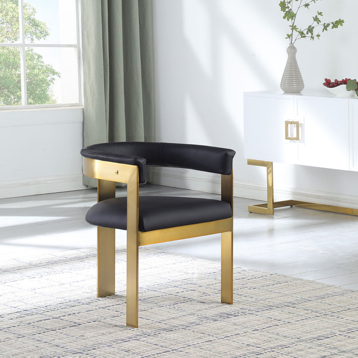 Romeo - Faux Leather Dining Chair With Gold Base (Set of 2) - Simple Home Plus