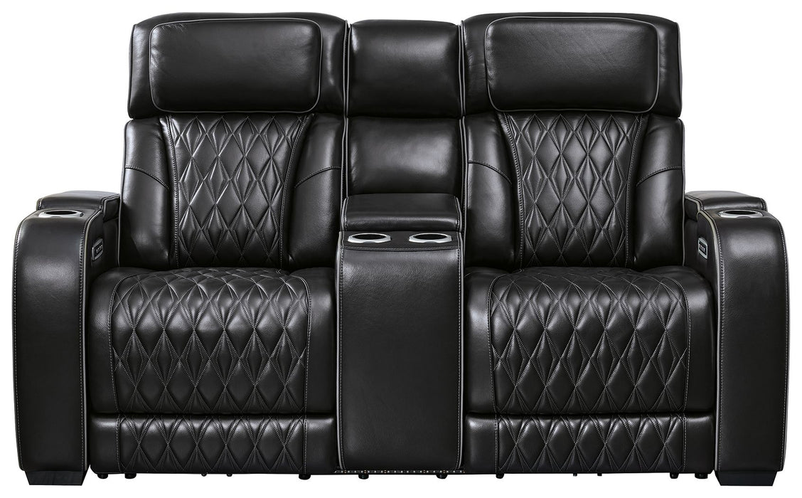 Boyington - Power Reclining Loveseat With Console/Adj Hdrst - Simple Home Plus