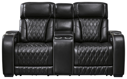 Boyington - Power Reclining Loveseat With Console/Adj Hdrst - Simple Home Plus