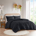 Lucy - Clip Jacquard Duvet Cover Set - Black - Simple Home Plus