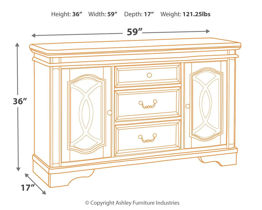 Realyn - Dining Room Server - Chipped White AS-IS
