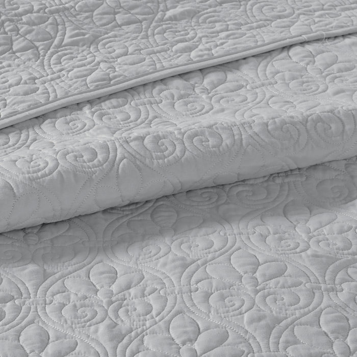 Quebec - King Reversible Bedspread Set - Gray - Simple Home Plus
