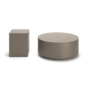 Midnight Mountain - Round Fire Pit With Tank Cover - Light Brown - Simple Home Plus