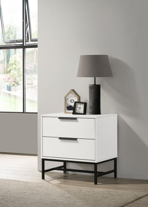 Sonora - 2-Drawer Nightstand Bedside Table - White - Simple Home Plus