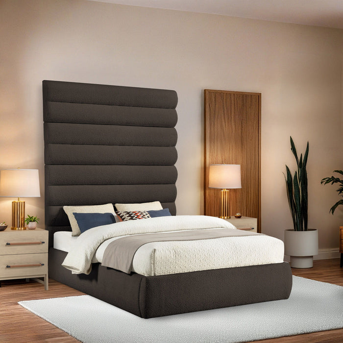 Adam - Boucle Fabric Bed With 89" Headboard - Simple Home Plus