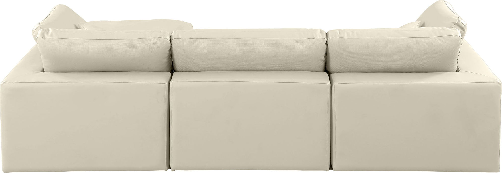 Comfy - 4 Piece Faux Leather Modular Sectional With Chaise - Simple Home Plus