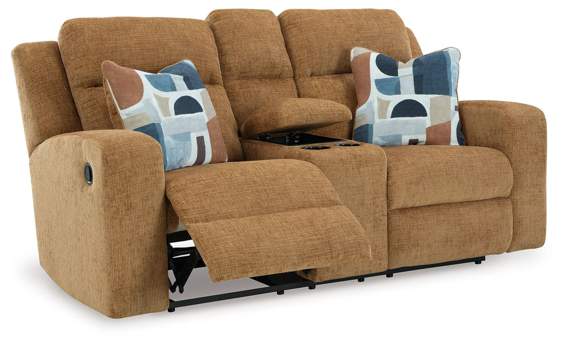 Kanlow - Dbl Reclining Loveseat With Console - Simple Home Plus