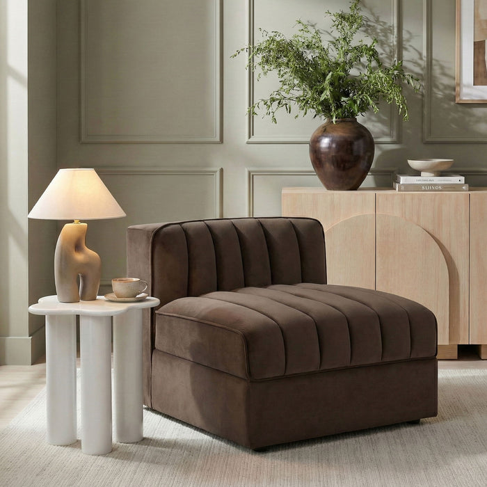 Rummi - Velvet Performance Fabric Upholstered Modular Armless Chair - Simple Home Plus