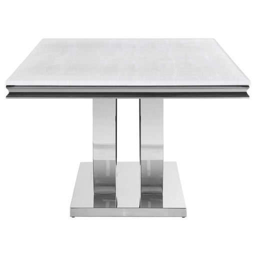 Kerwin - Rectangular Stone Top Dining Table - White - Simple Home Plus