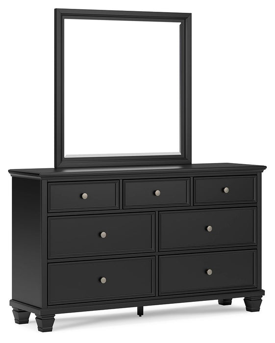 Lanolee - Black - Dresser And Mirror - Simple Home Plus