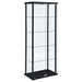 Delphinium - 5-Shelf Clear Glass Curio Display Cabinet - Black - Simple Home Plus