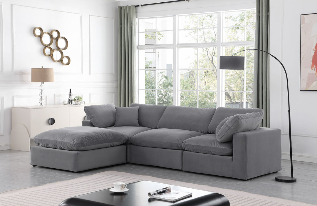 Comfy - 4 Piece Velvet Modular Sectional With Chaise - Simple Home Plus