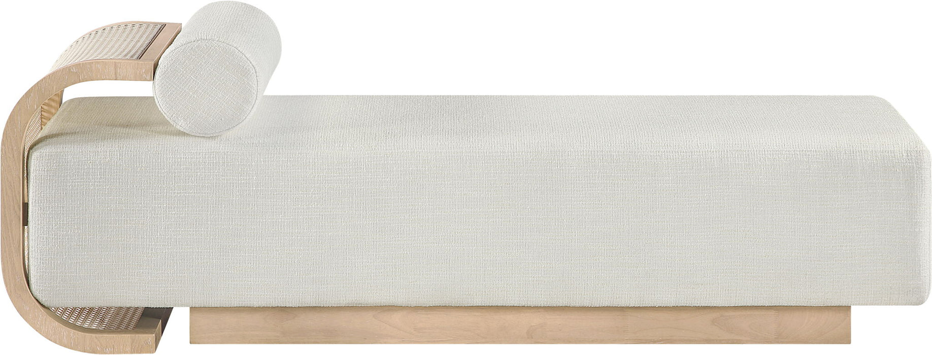 Zephyr - Linen Textured Fabric Upholstered Chaise - Painted Natural Base - Simple Home Plus
