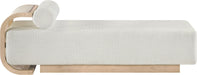 Zephyr - Linen Textured Fabric Upholstered Chaise - Painted Natural Base - Simple Home Plus