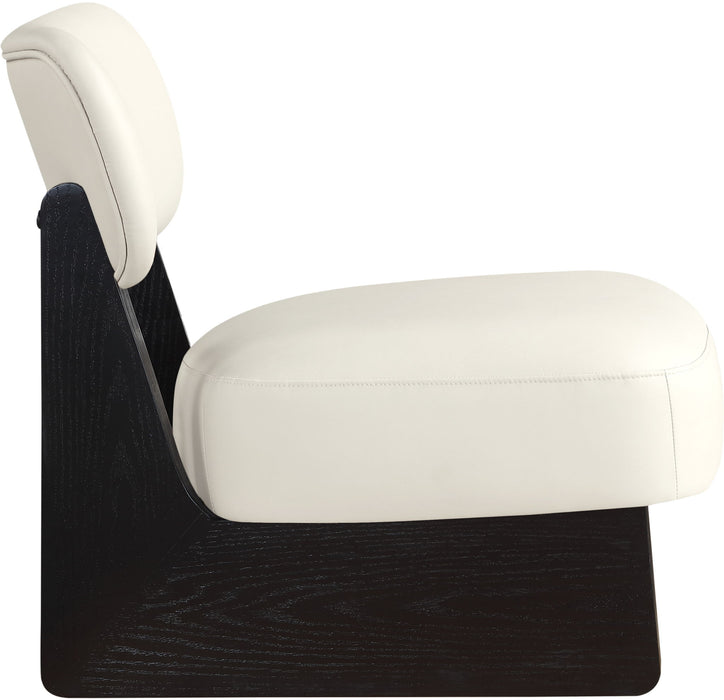 Vetra - Vegan Leather Upholstered Accent Chair With Black Base - Simple Home Plus