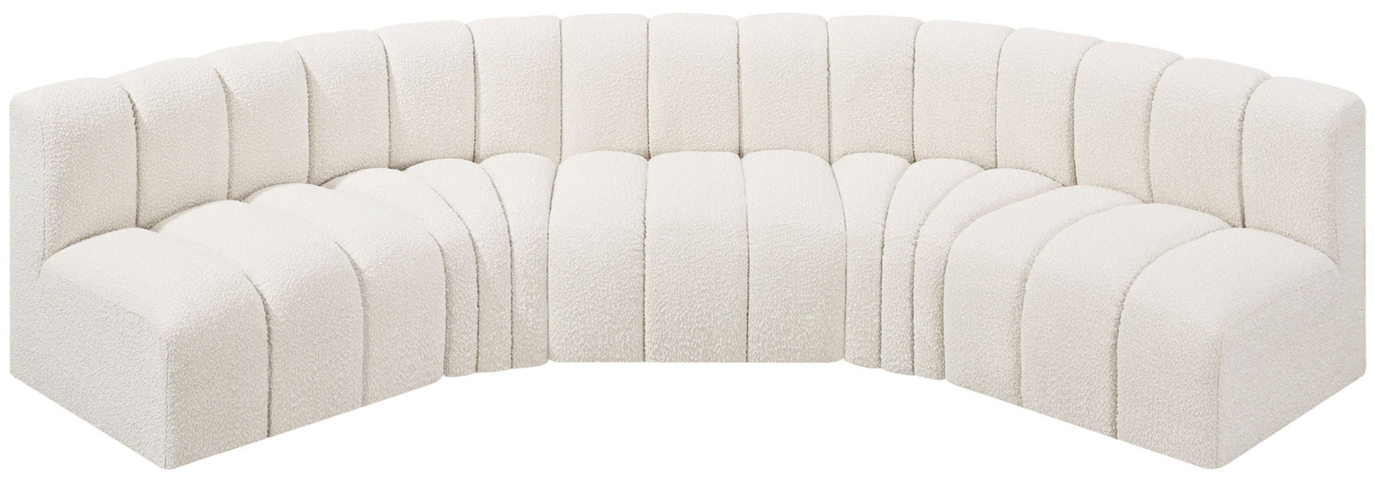 Arc - Boucle Fabric 5 Piece U-Shaped Modular Sofa - Simple Home Plus
