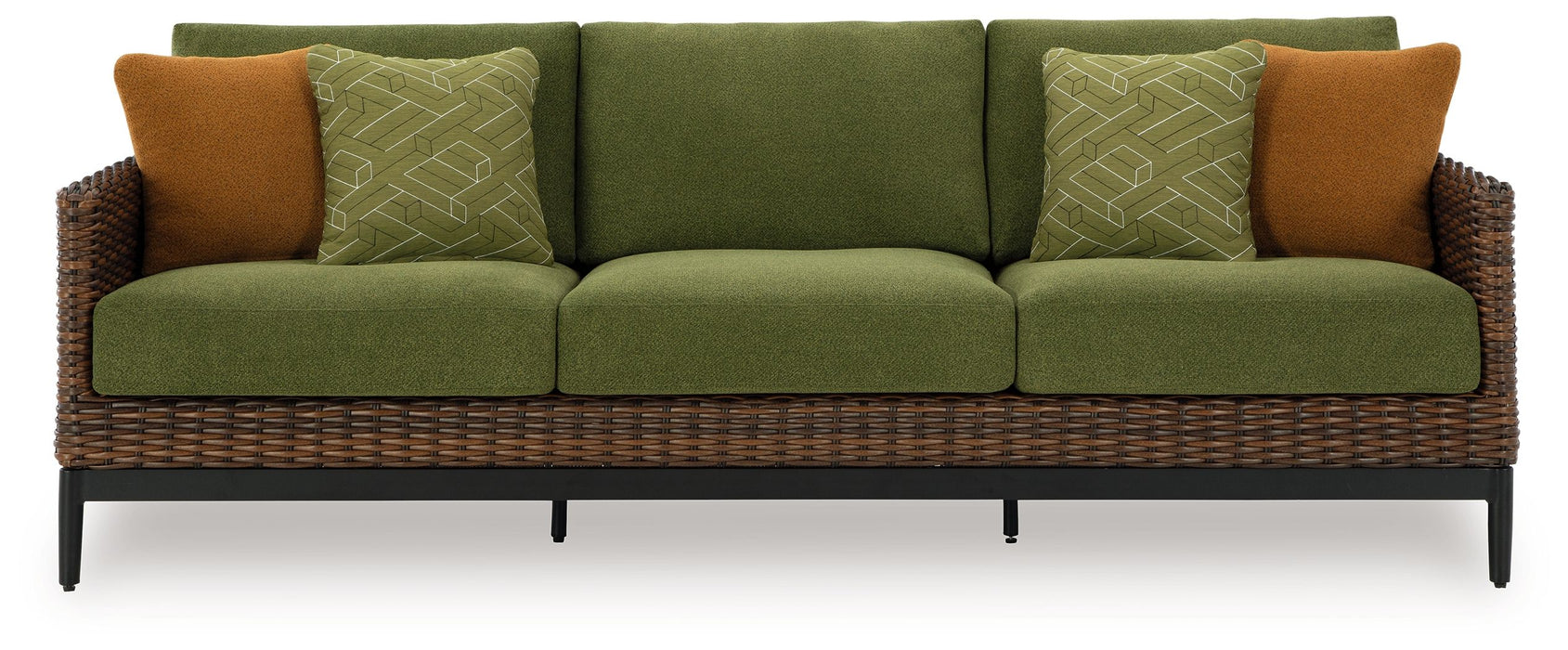 Horizon Hall - Brown / Green - Sofa With Cushion - Simple Home Plus