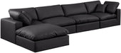 Comfy - 5 Piece Faux Leather Modular Sectional With Chaise - Simple Home Plus