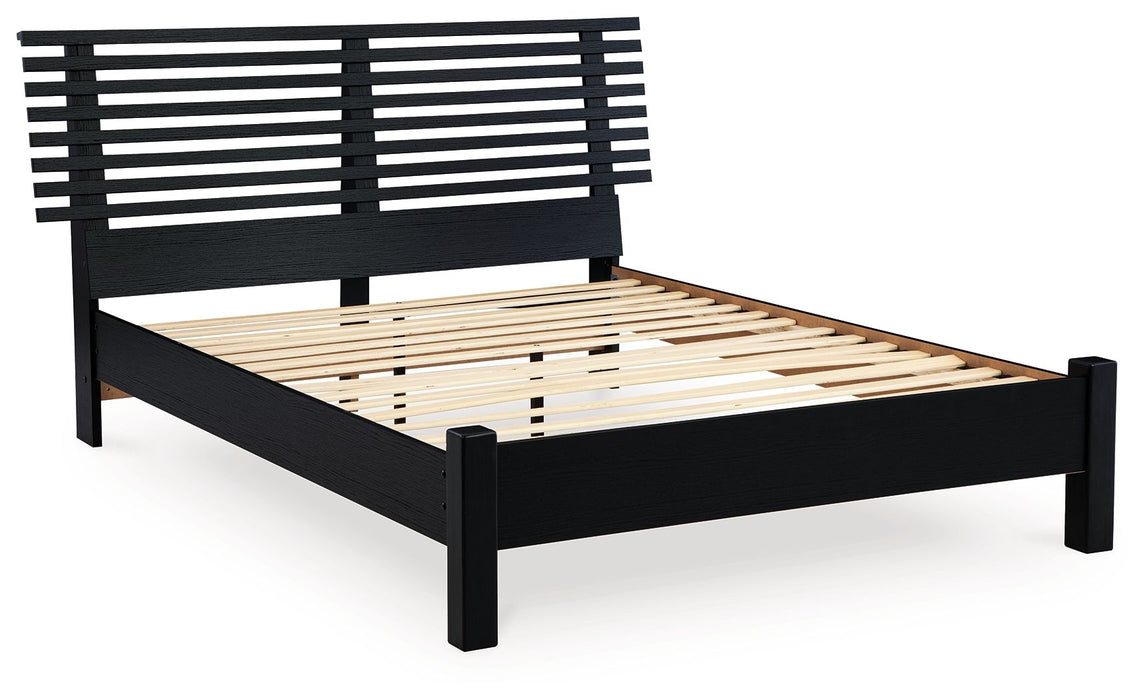 Danziar - Slat Panel Bed With Low Footboard - Simple Home Plus
