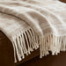 Alberta - Cotton Blend Throw - Ivory Stripe - Simple Home Plus