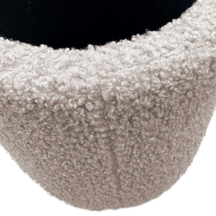 Tara - Round Storage Ottoman - Beige - Simple Home Plus