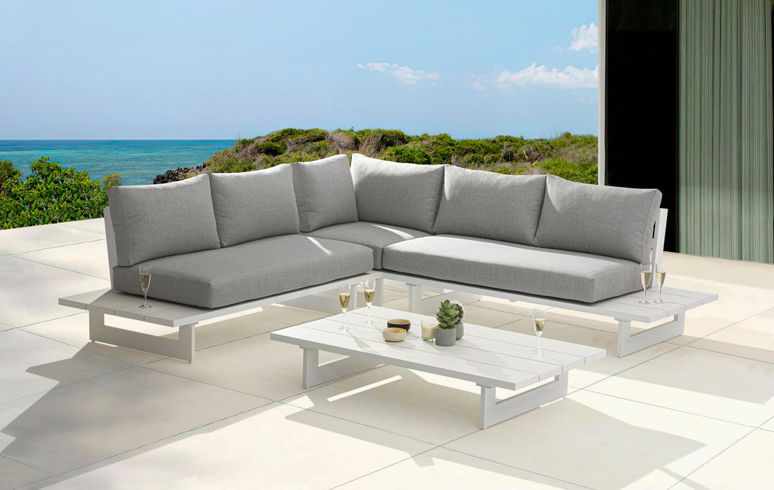 Maldives - Water Resistant Outdoor Patio Sectional With White Frame - Simple Home Plus