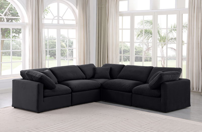 Indulge - Velvet 5 Piece Modular Corner Sectional